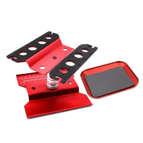 RC Spielzeugautoteile Kompatibel Mit Traxxas Für Axial Für Arrma 1/10 1/12 1/16 RC-Auto-Arbeitsständer, Reparatur-Workstation, 360 ° Drehbar, Lift Mit Schraubenablage(Red) von JVRWSC