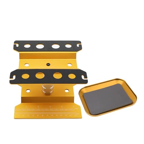 RC Spielzeugautoteile Kompatibel Mit Traxxas Für Axial Für Arrma 1/10 1/12 1/16 RC-Auto-Arbeitsständer, Reparatur-Workstation, 360 ° Drehbar, Lift Mit Schraubenablage(Yellow) von JVRWSC