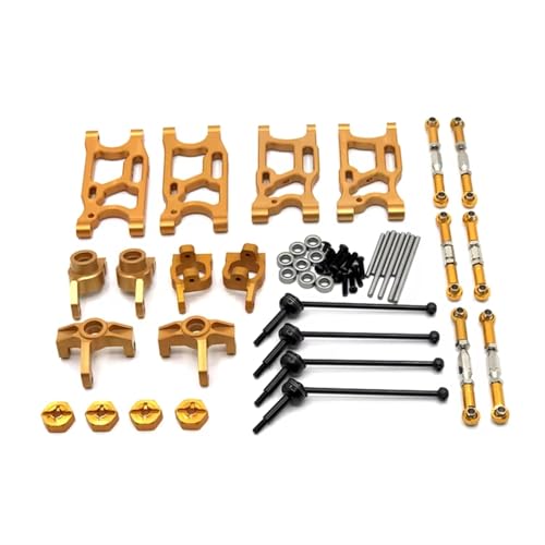 RC Spielzeugautoteile Kompatibel Mit WLtoys 144010 144001 144002 124017 124016 124018 124019 1/14 RC Autoteile Metall Upgrade Antriebswellensatz(Yellow) von JVRWSC