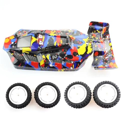 RC Spielzeugautoteile Kompatibel Mit Wltoys 124007 124017 124019 1/12 RC Auto Ersatzteile Zubehör RC Auto Karosserie Shell Heckflügel Vorder- Und Hinterreifen von JVRWSC