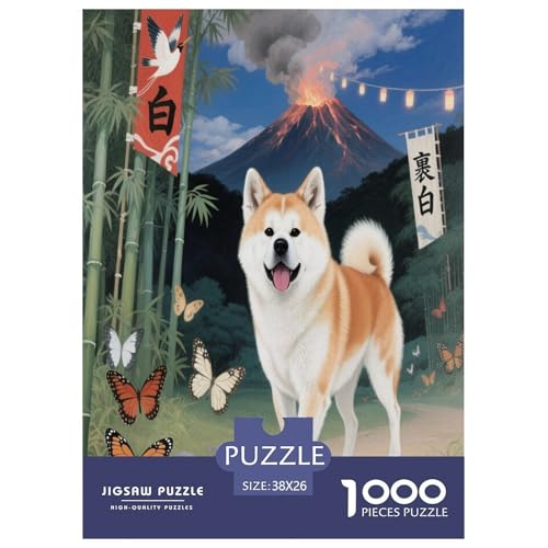 Akita Premium 1000 Teile Puzzle Premium Quality Dekompressionsspiel Süße Haustiere Geschenkideen Für Erwachsene Und Kinder Ab 12 Jahren 38x26cm/1000pcs von JWEGVOSAY