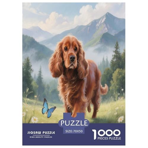 Amerikanischer Cocker Spaniel Premium 1000 Teile Puzzle Unmöglich Dekompressionsspiel Süße Haustiere Geschenkideen Für Erwachsene Und Kinder Ab 12 Jahren 70x50cm/1000pcs von JWEGVOSAY