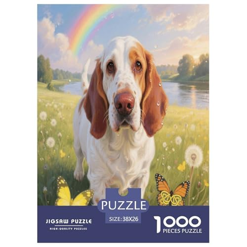 Basset Hund 1000 Teile Puzzle Premium Quality Dekompressionsspiel Süße Haustiere Spielzeug Kinder Ab 14 Jahren 38x26cm/1000pcs Basset Hund 1000 Teile Puzzle Premium Quality Dekompressionsspiel Süße Haustiere Spielzeug Kinder Ab 14 Jahren 38x26cm/1000pcs von JWEGVOSAY