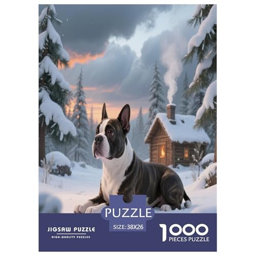 Boston Terrier Premium 1000 Teile Puzzle Unmöglich Geschicklichkeitsspiel Für Die Ganze Familie Süße Haustiere Geschenkideen Kinder Ab 14 Jahren 38x26cm/1000pcs Boston Terrier Premium 1000 Teile Puzzle Unmöglich Geschicklichkeitsspiel Für Die Ganze Familie Süße Haustiere Geschenkideen Kinder Ab 14 Jahren 38x26cm/1000pcs von JWEGVOSAY