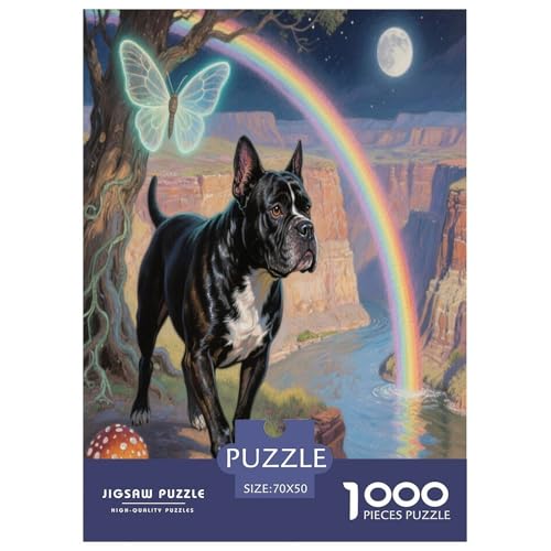 Der Staffordshire Bull Terrier 1000 Teile Puzzle Unmöglich Dekompressionsspiel Süße Haustiere Geschenkideen Kinder Ab 14 Jahren 70x50cm/1000pcs von JWEGVOSAY