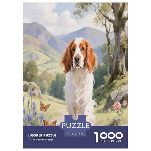Englisch Setter 1000 Teile Puzzle Premium Quality Dekompressionsspiel Süße Haustiere Spielzeug Kinder Ab 14 Jahren 70x50cm/1000pcs von JWEGVOSAY