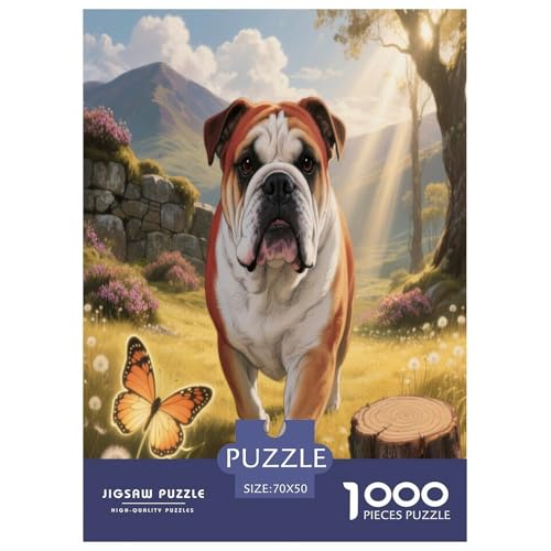 Englischer Bulldog 1000 Teile Puzzle Unmöglich Dekompressionsspiel Süße Haustiere Spielzeug Kinder Ab 14 Jahren 70x50cm/1000pcs Englischer Bulldog 1000 Teile Puzzle Unmöglich Dekompressionsspiel Süße Haustiere Spielzeug Kinder Ab 14 Jahren 70x50cm/1000pcs von JWEGVOSAY