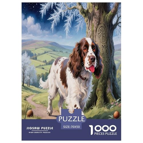 Englischer Cocker Spaniel 1000 Teile Puzzle Unmöglich Dekompressionsspiel Süße Haustiere Spielzeug Kinder Ab 14 Jahren 70x50cm/1000pcs von JWEGVOSAY
