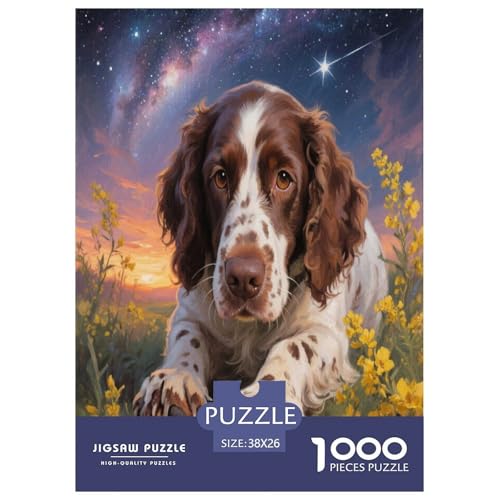 Irischer Rot und Weiß Setter 1000 Teile Puzzle Unmöglich Dekompressionsspiel Süße Haustiere Spielzeug Für Erwachsene Und Kinder Ab 12 Jahren 38x26cm/1000pcs von JWEGVOSAY