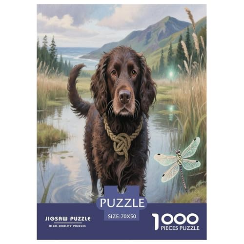 Irischer Wasserspaniel 1000 Teile Puzzle Unmöglich Dekompressionsspiel Süße Haustiere Spielzeug Für Erwachsene Und Kinder Ab 12 Jahren 70x50cm/1000pcs von JWEGVOSAY