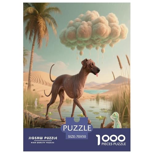 Mexikanischer Haarloser Hund 1000 Teile Puzzle Premium Quality Dekompressionsspiel Süße Haustiere Spielzeug Kinder Ab 14 Jahren 70x50cm/1000pcs von JWEGVOSAY