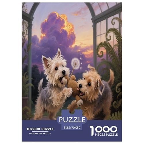 Norwich Terrier 1000 Teile Puzzle Premium Quality Dekompressionsspiel Süße Haustiere Spielzeug Kinder Ab 14 Jahren 70x50cm/1000pcs von JWEGVOSAY