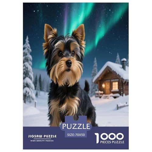 Yorkshire Terrier 1000 Teile Puzzle Unmöglich Dekompressionsspiel Süße Haustiere Spielzeug Ab 14 Jahren 70x50cm/1000pcs von JWEGVOSAY