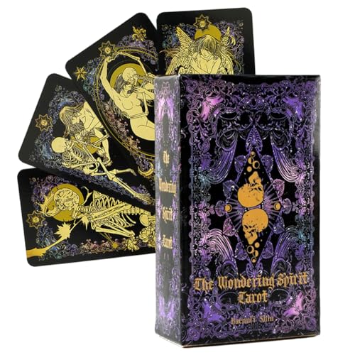 JWKLYZH Wandering Karten Spirit Kartenkarten,Anfänger Karten,Die Bedeutungs Cards des Seelendialogs-Enthülle Den Geheimnisvollen Schleier,Wandering Divination Memorial Card Deck Geschenk(78Pcs) von JWKLYZH