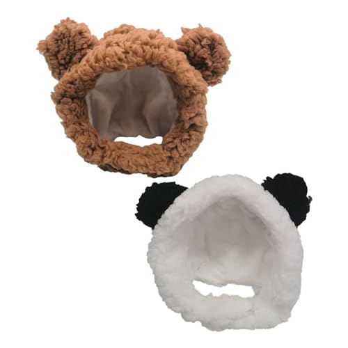2pcs Nett Haustier Hut JWORRA Braunbären Hut Panda Hut Einstellbar Haustier Kopfbedeckung Katzen Hut Liebenswert Kostüm Katze Kleine Hunde Haustierhut Niedliche Kopfschmuck Lustige Mütze Partykostüm 2pcs Nett Haustier Hut JWORRA Braunbären Hut Panda Hut Einstellbar Haustier Kopfbedeckung Katzen Hut Liebenswert Kostüm Katze Kleine Hunde Haustierhut Niedliche Kopfschmuck Lustige Mütze Partykostüm von JWORRA