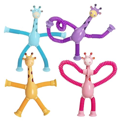 JWORRA 4 Stück Teleskop Saugnapf Giraffe Spielzeug Giraffen Pop Röhren Spielzeug Sensorisches Giraffen Spielzeug Lustiges Pädagogisches Stressabbau Spielzeug für Kinder und Erwachsene JWORRA 4 Stück Teleskop Saugnapf Giraffe Spielzeug Giraffen Pop Röhren Spielzeug Sensorisches Giraffen Spielzeug Lustiges Pädagogisches Stressabbau Spielzeug für Kinder und Erwachsene von JWORRA