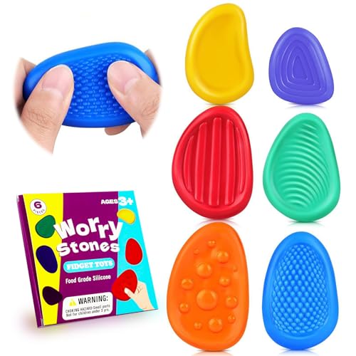 JWTRSVTY 6 PCS Toys Sensory Stone, Sensorisches Stein Fidget Toy, Silikon Sensorisches Stein Spielzeug, Sensorisches Zappelspielzeug Kinder, Sensorischer Stein Für Stress, Angst, Adhs, Autismus JWTRSVTY 6 PCS Toys Sensory Stone, Sensorisches Stein Fidget Toy, Silikon Sensorisches Stein Spielzeug, Sensorisches Zappelspielzeug Kinder, Sensorischer Stein Für Stress, Angst, Adhs, Autismus von JWTRSVTY