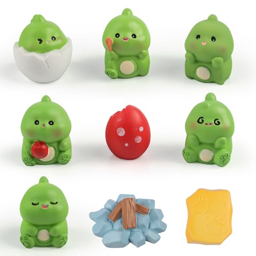 JWTRSVTY 9 PCS Mini Cartoon Dinosaurier Figuren, Mini Dinosaurier Kunstharz Figuren, Dino Kuchen Dekoration Figuren, Cute Cartoon Bonsai Dino Deko, Für Mikrolandschaft Kuchen Garten Fahrzeug Ornament JWTRSVTY 9 PCS Mini Cartoon Dinosaurier Figuren, Mini Dinosaurier Kunstharz Figuren, Dino Kuchen Dekoration Figuren, Cute Cartoon Bonsai Dino Deko, Für Mikrolandschaft Kuchen Garten Fahrzeug Ornament von JWTRSVTY