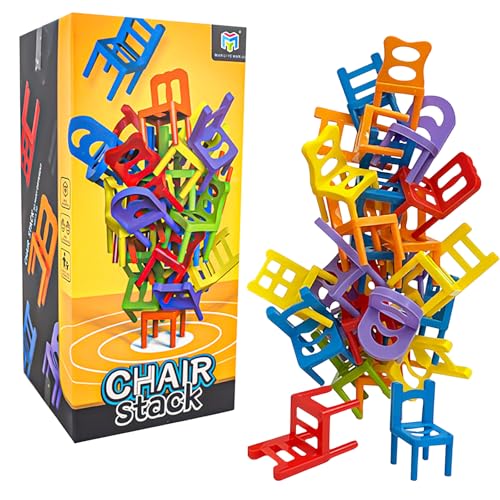 JWTRSVTY Stapelstuhl-Spiel, Mini Stuhl Balance Spielzeug, Lustige Sache Stapelspiel Stühle & Leitern, Gleichgewichtsspiel Für Ganze Familie von JWTRSVTY