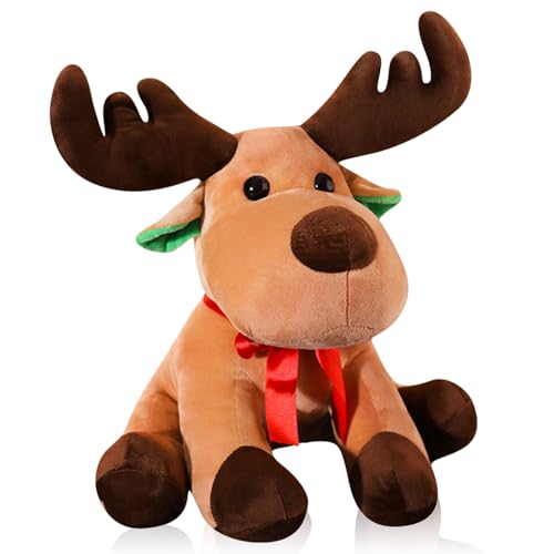 JWTRSVTY Weihnachten Elch Plüschtier, Weihnachten Elch Dekoration, 25cm Weihnachten Plüschtier Stofftier, Cartoon Weihnachten Spielzeug, Plüsch Rentier für Weihnachten Deko Geschenk Kinder von JWTRSVTY