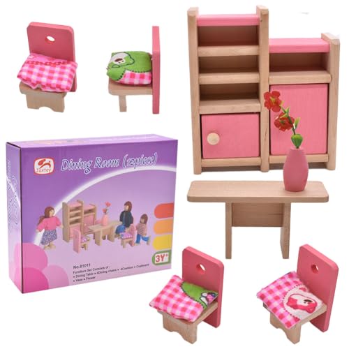 7PCS Holz und Esszimmer Möbel Zubehör-Set Puppenhaus Möbel Zubehör mit Pretend Play Möbel Spielzeug Wooden Puppenhaus Zubehör Dekoration Rollenspiel Spielzeug für Mädchen Jungen 3+ Jahren 7PCS Holz und Esszimmer Möbel Zubehör-Set Puppenhaus Möbel Zubehör mit Pretend Play Möbel Spielzeug Wooden Puppenhaus Zubehör Dekoration Rollenspiel Spielzeug für Mädchen Jungen 3+ Jahren von JXADVOK