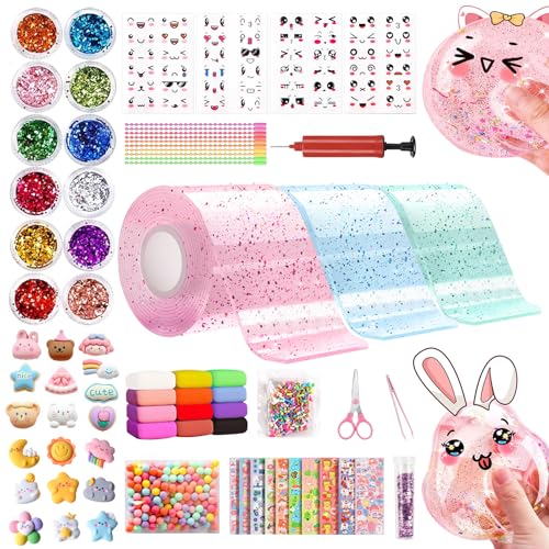 JXAXD 77 Stücke Nano Tape Bubbles Set, Coole Sachen für Mädchen, Super Elastische Nano Klebebänder für Stressabbau und Spaß, Selbstklebendes Bubble Tape DIY, Bubble DIY Craft Kit für Mädchen, Jungen von JXAXD