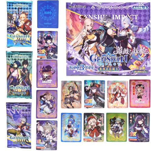 Genshinimpact Karten, 180 PCS Sammelkarten Anime Karten Collector's Edition Karten Cartoon Karte Box Honor Anime Spielkarten Seltene Card Pack Karikatur Games Karten Geburtstagsgeschenk für Kinder von JXBBAAC