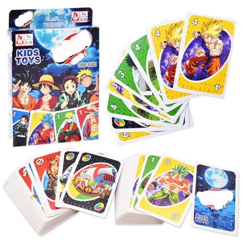 JXBBAAC Anime Kartenspiel, Klassisches Kartenspiel für Kinder, Anime-Sammlung, Gesellschaftsspiel, Familienkartenspiel für Erwachsene, Teenager und Kinder, ab 7 Jahren, 2 bis 10 Spieler von JXBBAAC
