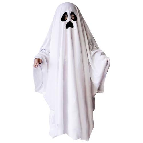 JXBBAAC Halloween Kinder Geister Kostüm, Weiß Ghost Umhang, Geist Geister umhang, Weißes Geister Poncho Kostüm Halloween Geist Robe Kostüm für Karneval Fasching, Rollenspiel Zubehör JXBBAAC Halloween Kinder Geister Kostüm, Weiß Ghost Umhang, Geist Geister umhang, Weißes Geister Poncho Kostüm Halloween Geist Robe Kostüm für Karneval Fasching, Rollenspiel Zubehör von JXBBAAC