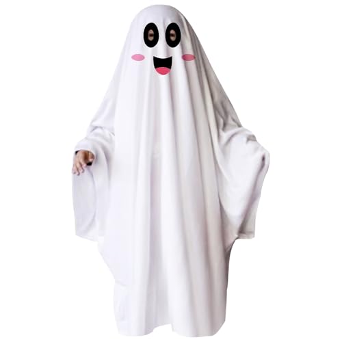JXBBAAC Kinder kostüm für Halloween, Geist Geister umhang, Weiß Ghost Umhang, Weißes Geister Poncho Kostüm Halloween Geist Robe Kostüm für Karneval Fasching, Rollenspiel Zubehör 80cm JXBBAAC Kinder kostüm für Halloween, Geist Geister umhang, Weiß Ghost Umhang, Weißes Geister Poncho Kostüm Halloween Geist Robe Kostüm für Karneval Fasching, Rollenspiel Zubehör 80cm von JXBBAAC