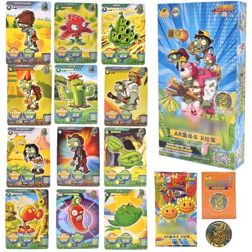 Plant Zombies Karten, 240 PCS Sammelkarten Anime Karten Collector's Edition Karten Cartoon Karte Box Honor Anime Spielkarten Karikatur Games Karten Seltene Card Pack Geburtstagsgeschenk für Kinder von JXBBAAC