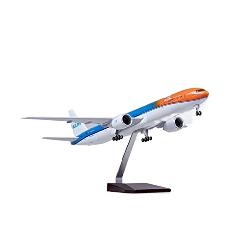 Flugzeug Modell Aus Metall 1/157 Fit Für B777 Flugzeug KLM Modell Mit Lichtern Und Radfahrwerk Druckguss-Kunststoffharz-Flugzeug(A) von JXYAQTSOF
