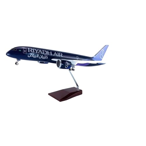 Flugzeug Modell Aus Metall 1:130 Für Riad B787-8 Airlines Harz Flugzeug Modell Mit Lichter Display Stand Sammler(No Light) von JXYAQTSOF