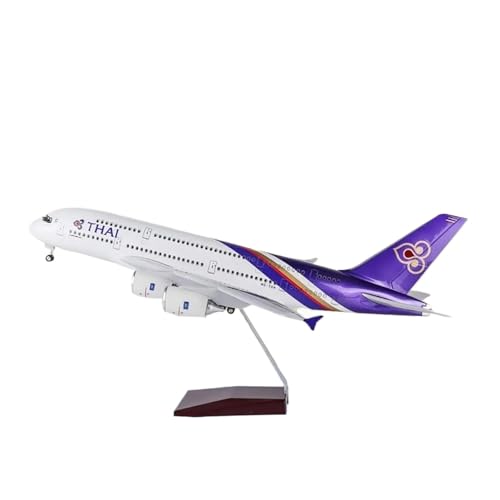 Flugzeug Modell Aus Metall 1:150 Für Thai Airways A380 47cm Druckguss-Modellflugzeug Mit LED-Leuchten Räder Harz Flugzeug Sammlerstück(NO Light) von JXYAQTSOF