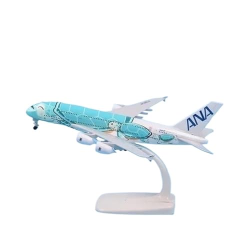for Japan Airlines All Nippon A380 Cartoon Turtle Metallflugzeugmodell Gemaltes Flugzeugsammlungsmodell 20 cm(Grün) von JXYAQTSOF