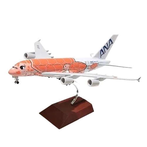 for Japan Airlines All Nippon A380 Cartoon Turtle Metallflugzeugmodell Gemaltes Flugzeugsammlungsmodell 20 cm(Orange) von JXYAQTSOF