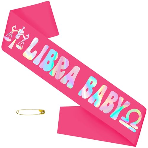 JXYCBZYing Babyschärpe mit schillernder Folie, Sternzeichen-Waage, Geburtstagsschärpe, September Oktober, Horoskop, Astrologie, Geburtstagsparty-Dekorationen, Ideen, Geschenke, Witze, Gastgeschenke JXYCBZYing Babyschärpe mit schillernder Folie, Sternzeichen-Waage, Geburtstagsschärpe, September Oktober, Horoskop, Astrologie, Geburtstagsparty-Dekorationen, Ideen, Geschenke, Witze, Gastgeschenke von JXYCBZYing