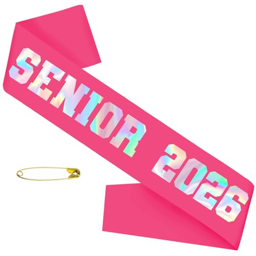 JXYCBZYing Senior 2026 Schärpe mit schillernder Folie, Hot Pink, Klasse 2026, Senioren-Schärpe für Cheerleader, Abschlussfeier, Abschlussfeier, Party-Dekoration, Zubehör, Gastgeschenke JXYCBZYing Senior 2026 Schärpe mit schillernder Folie, Hot Pink, Klasse 2026, Senioren-Schärpe für Cheerleader, Abschlussfeier, Abschlussfeier, Party-Dekoration, Zubehör, Gastgeschenke von JXYCBZYing