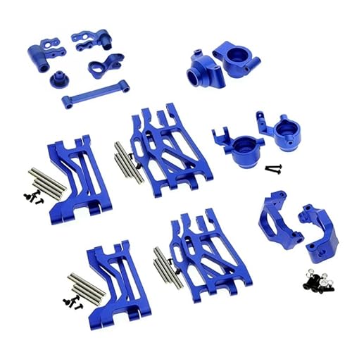 1 Satz Metall-Upgrade-Teile-Kit Querlenker-Lenkblock, 1/10 for Traxxas for Maxx for Monster Truck Upgrades Zubehör (Color : Blue) von JYARZ
