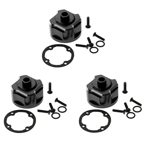3-teiliges Aluminium-Differentialträger-Differenzialgehäuse 9581, for 1/8 for Traxxas-Schlitten, RC-Auto-Upgrades, Teile, Zubehör (Color : Black) von JYARZ
