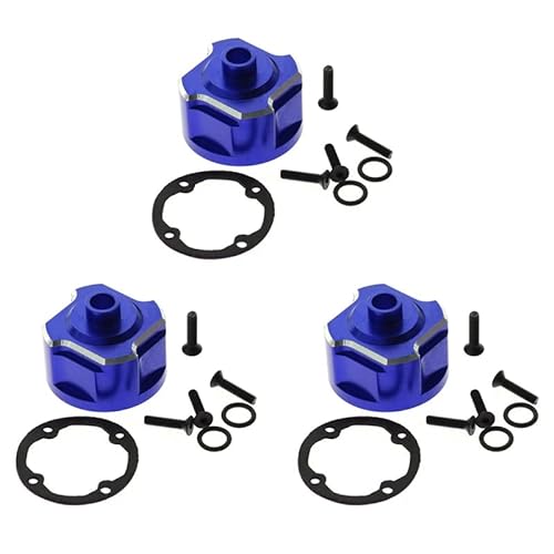 3-teiliges Aluminium-Differentialträger-Differenzialgehäuse 9581, for 1/8 for Traxxas-Schlitten, RC-Auto-Upgrades, Teile, Zubehör (Color : Blue) von JYARZ