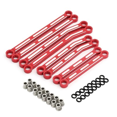 8 Stück Metall High Clearance Suspension Link Rod Set 9749, for Traxxas/for TRX4M 1/18 RC Crawler Car Upgrades Teile (Color : Red) von JYARZ
