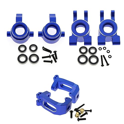 Aluminium-Vorderradnabenträger + C-Nabe + Hinterradnabenträger, For Traxxas 1/8 4WD For Sledge For Monster 95076-4 (Color : 50) von JYARZ