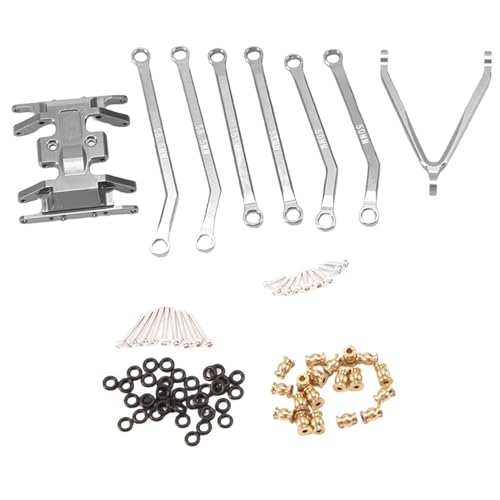 CNC High Clearance Chassis Links und Unterfahrschutz, for Axial SCX24 AXI00001 C10 for JLU for Bronco 1/24 RC Crawler Upgrades Teile (Color : Titanium) von JYARZ