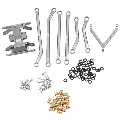 JYARZ CNC High Clearance Chassis Links und Skid Plate, for Axial SCX24 AXI90081 for Deadbolt B-17 1/24 RC Crawler Upgrades Teile (Color : Titanium) von JYARZ