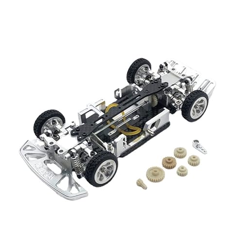 JYARZ Metall-Chassis-Rahmen-Set, for Wltoys 284131 K969 K979 K989 K999 P929 P939 1/28 RC Car Upgrade Parts Zubehör (Color : Silver) von JYARZ
