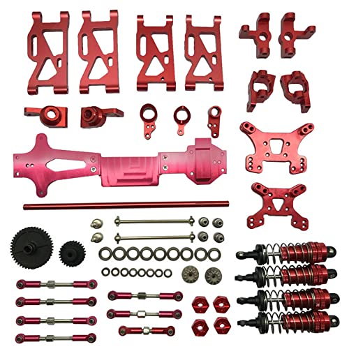 JYARZ Metall-Upgrade, einstellbare Spurstange, Schwinge, Lenkbecher, 20er-Set, for WLtoys 1/14 144001, 144010, 144002, RC-Autoteile (Color : Red) von JYARZ