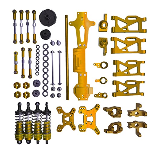 JYARZ Metall-Upgrade, einstellbare Spurstange, Schwinge, Lenkbecher, 20er-Set, for WLtoys 1/14 144001, 144010, 144002, RC-Autoteile (Color : Yellow) von JYARZ