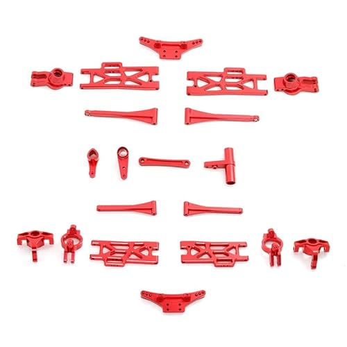 JYARZ Metall-Upgrade-Zubehör-Kit Lenkbecher-Schwingarm-Set, for Wltoys 104009 12402-A 12401 12404 12409 RC-Autoteile (Color : Red) von JYARZ