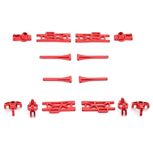 JYARZ Metall-Upgrade-Zubehör-Kit Schwingarm-Lenkbecher-Set, for Wltoys 104009 12402-A 12401 12404 12409 RC-Autoteile (Color : Red) von JYARZ